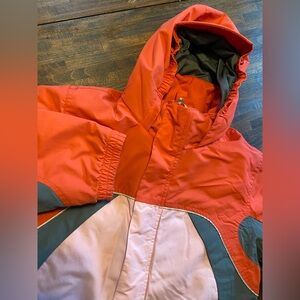Lands End Girls The Squall Jacket Medium 10-12 Waterproof Parka Coat Pink Hooded